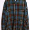 Camisa Vintage Franela Cuadros Verdes y Azules "2XL"
