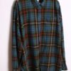 Camisa Vintage Franela Cuadros Verdes y Azules "2XL"