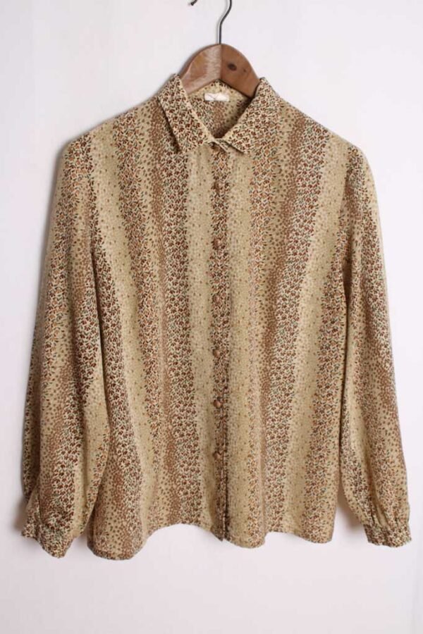Camisa Print Geométrico Vintage Marrones "L"