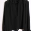Blusa Negra Vintage con Cuello Volantes "L"