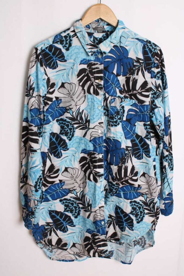 Camisa Vintage Estampado Hojas "L"