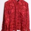 Blusa Satinada en Tonos Rojos Vintage "L"
