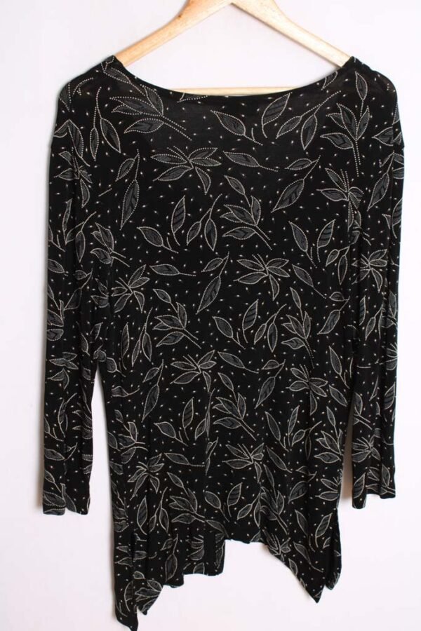 Chaqueta Abierta Negra Hojas Vintage "M/L"