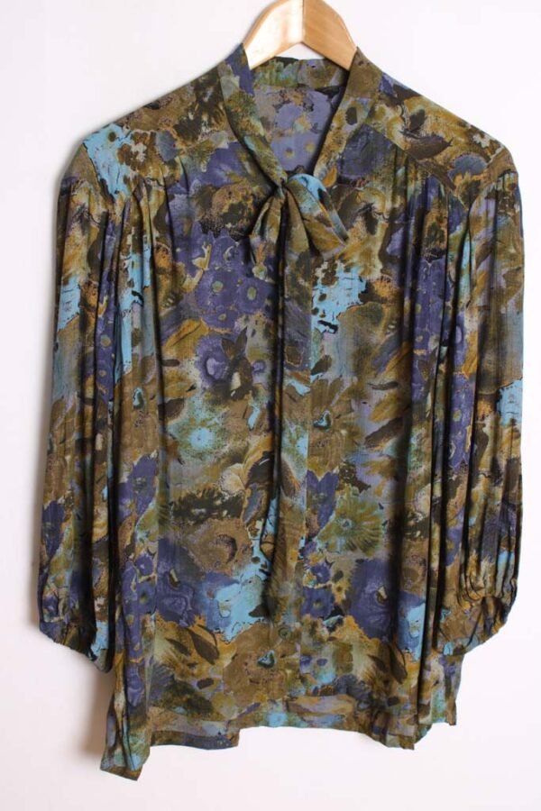 camisa vintage mujer-60 Blusa Lazada Cuello Estampada Vintage "2XL"