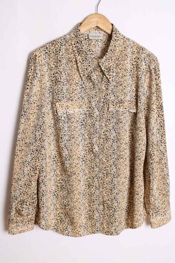 Camisa Animal Print Satinada Vintage "M"