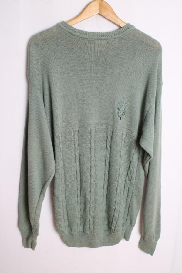 cardigan jersey vintage chico-13 Jersey Color Verde Vintage Coletas y Cuadros "L"