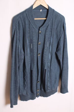 Cardigan Gris Azulado Vintage "L"