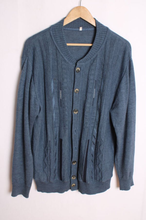 Cardigan Gris Azulado Vintage "L"
