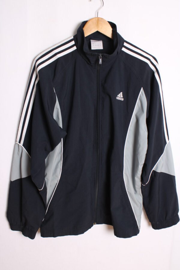 chaqueta vintage deportiva_-70 Crazy Jacket Vintage Adidas Marino y Gris "L"