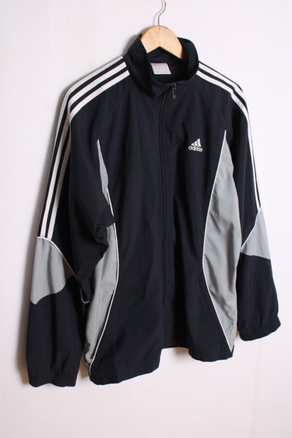 chaqueta vintage deportiva_-76 Crazy Jacket Vintage Adidas Marino y Gris "L"