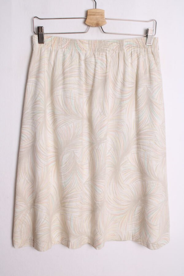 Falda Bolsillos Hojas Pastel Vintage "L"