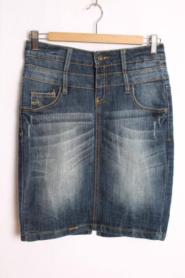 Falda Denim Vintage Por Rodilla "S"