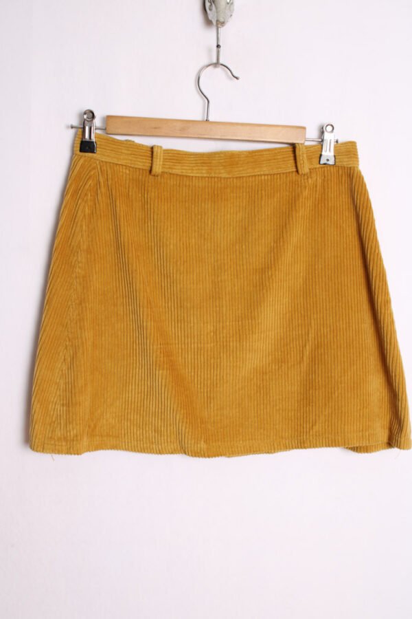 Falda Mini Pana Mostaza Vintage "M"