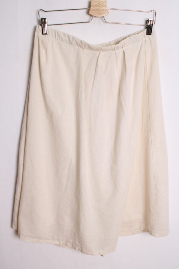 Falda Midi Beige con Lino Vintage "M"