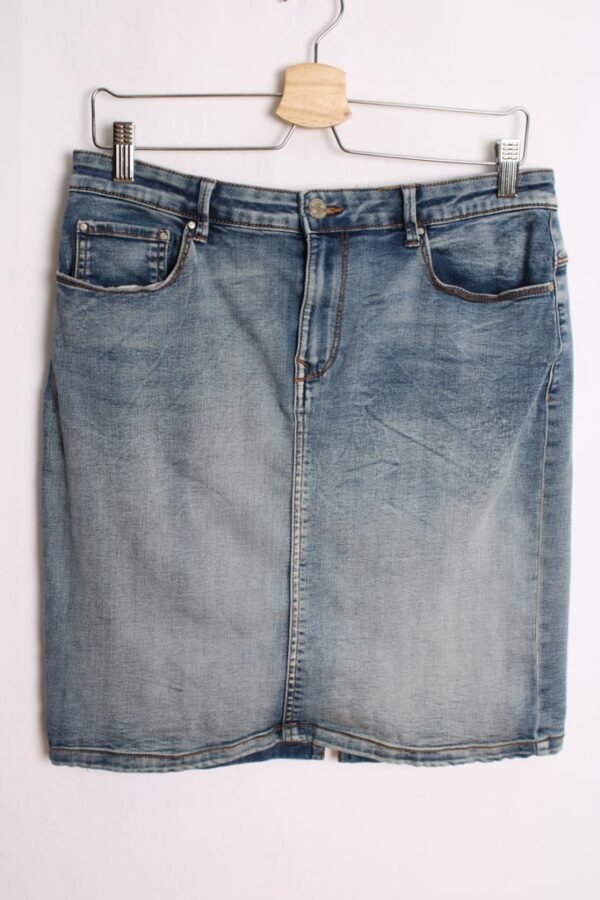Falda Denim Corta Desgastada Vintage "XL"