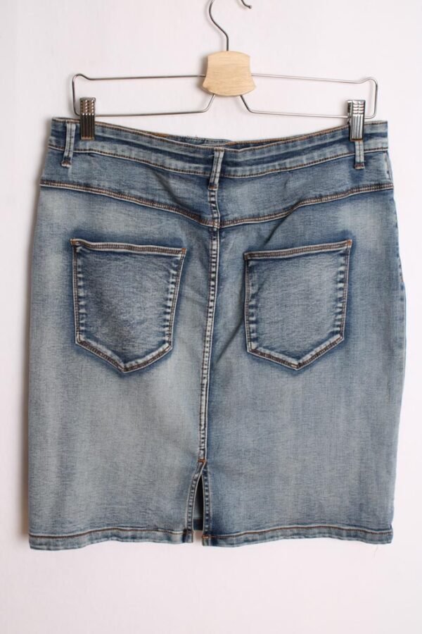 Falda Denim Corta Desgastada Vintage "XL"