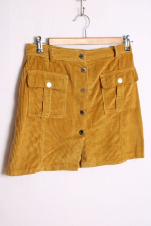 Falda Mini Pana Mostaza Vintage "M"