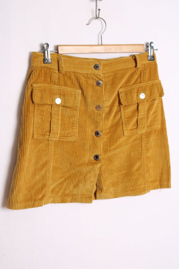 Falda Mini Pana Mostaza Vintage "M"