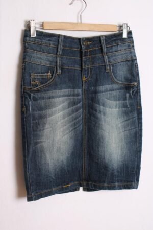 Falda Denim Vintage Por Rodilla "S"