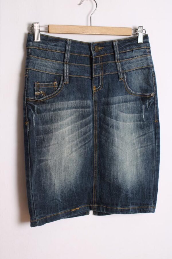 Falda Denim Vintage Por Rodilla "S"