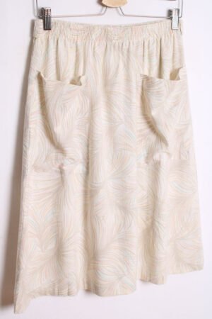Falda Bolsillos Hojas Pastel Vintage "L"