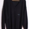 Jersey de Punto con Cuello Pico Azul Vintage "2XL"