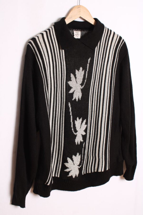 jersey estampado vintage_-48 Jersey Cuello Alto Bicolor Vintage "L"