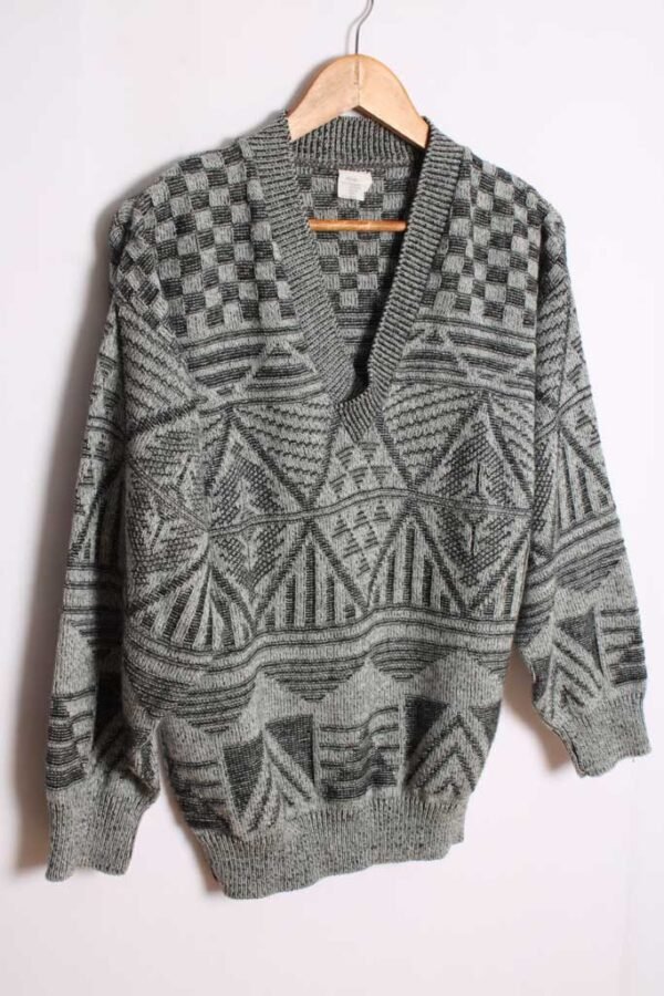 Jersey con Lana y Estampado Gris Vintage "S/M"