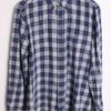 IMG_7614 Camisa Franela Cuadros Blanco y Azul Vintage "L"
