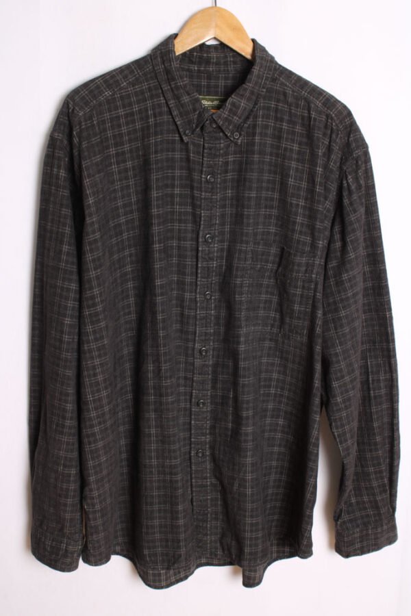 Camisa de Pana Gris Cuadros Vintage "2XL"