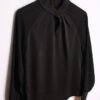 Blusa Negra Cuello Fruncido Vintage "M"