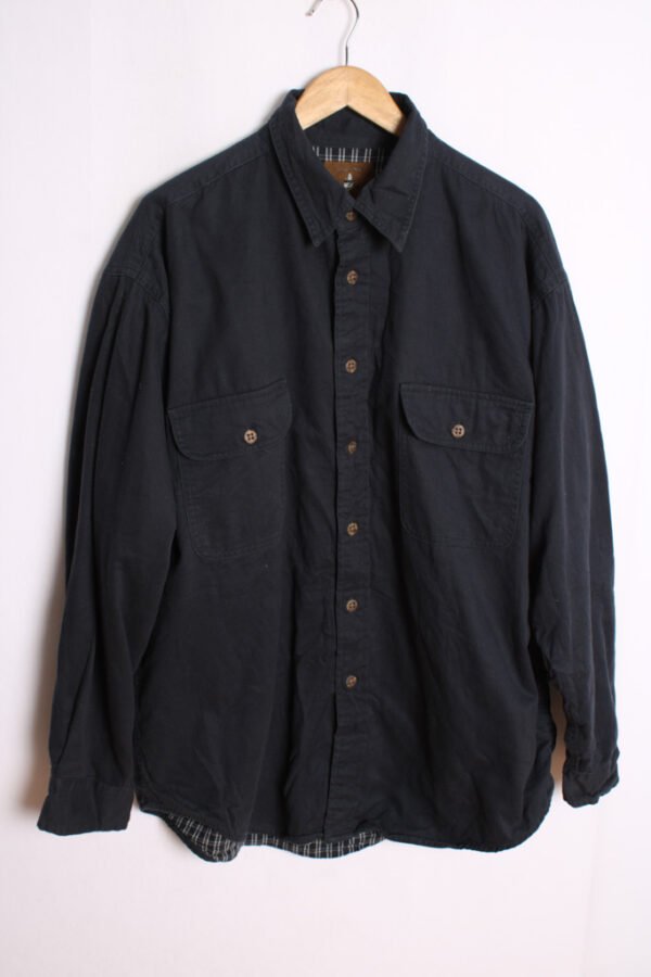Camisa Denim Marino Interior Cuadros Vintage "XL"