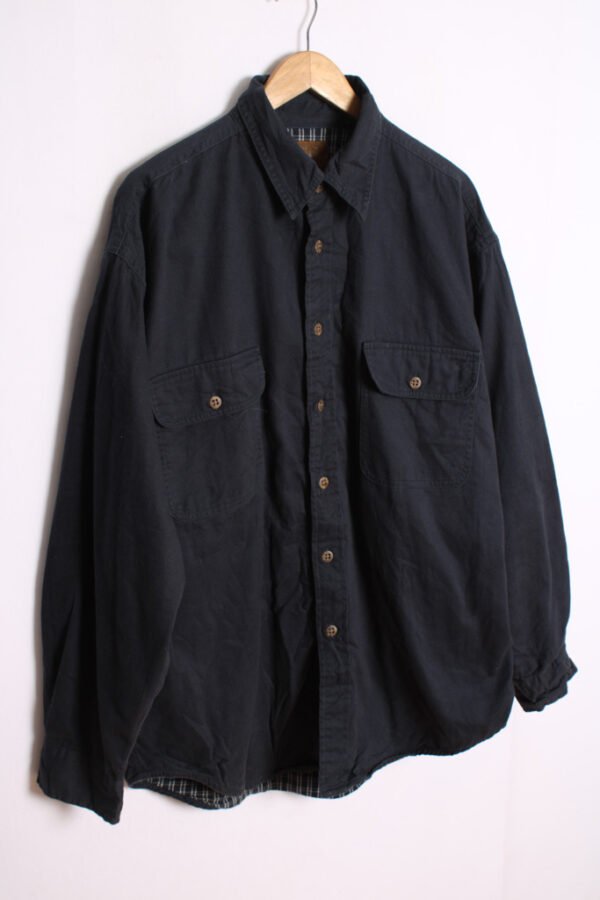 Camisa Denim Marino Interior Cuadros Vintage "XL"