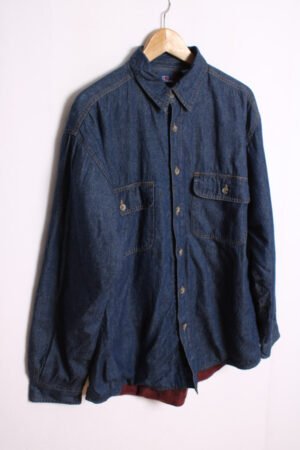 camisa cuadros guateada vintage_-67 Camisa Denim Interior Polar Vintage "XL"