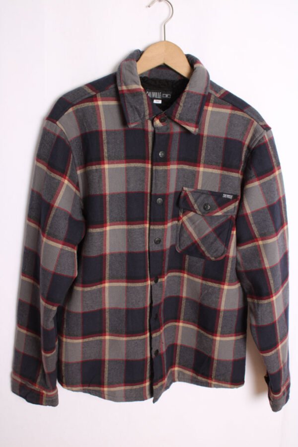 Camisa Guateada Cuadros Grises Vintage "M"