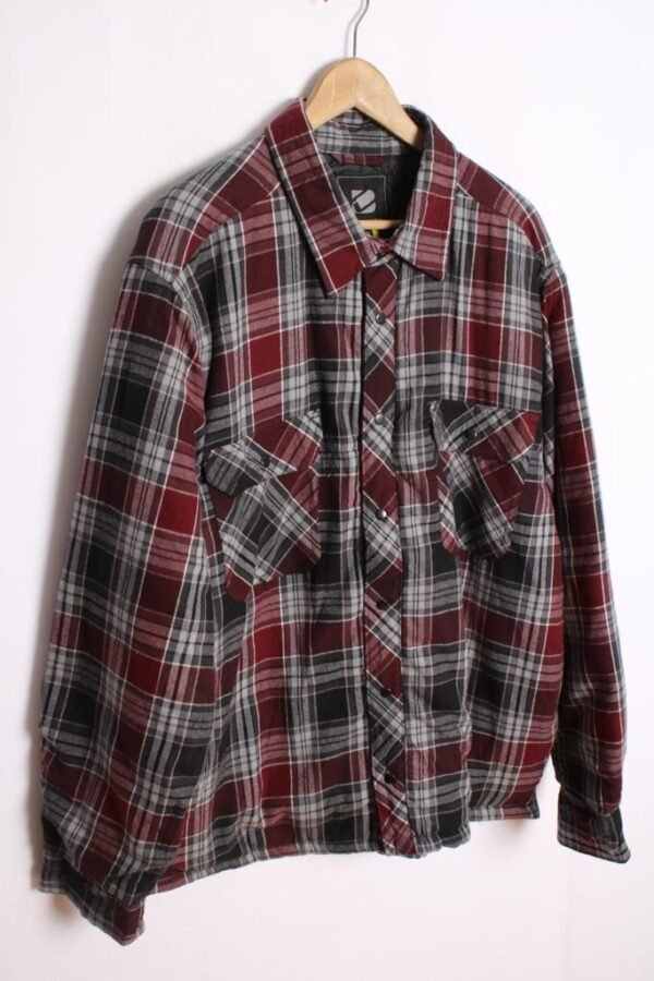 Camisa Interior Guateado Gris y Burdeos Vintage "L"