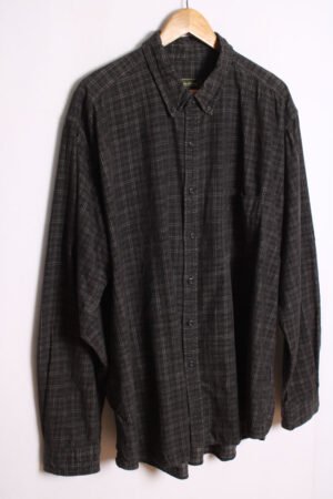 Camisa de Pana Gris Cuadros Vintage "2XL"