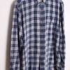 camisa franela chico vintage-6 Camisa Franela Cuadros Blanco y Azul Vintage "L"