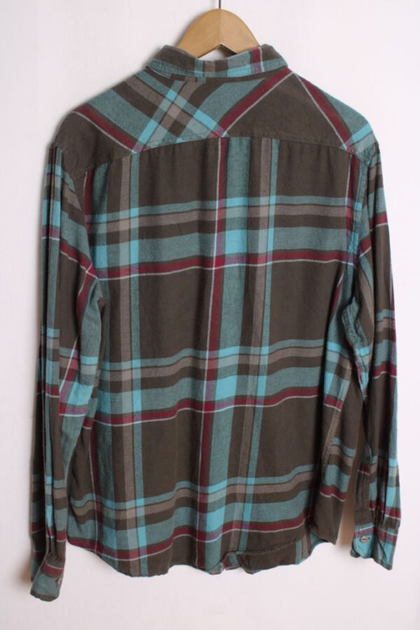 Camisa Franela Cuadros Gris Vintage "L"