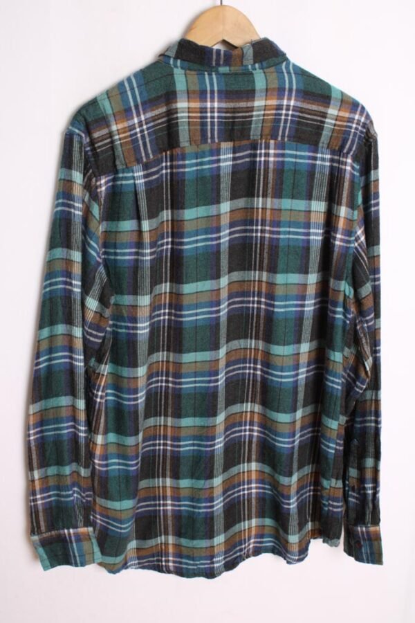 camisa franela cuadros vintage_-38 Camisa Franela Cuadros Gris y Azul Vintage "M"