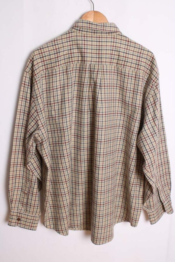 Camisa Franela Cuadros Beige Vintage "2XL"