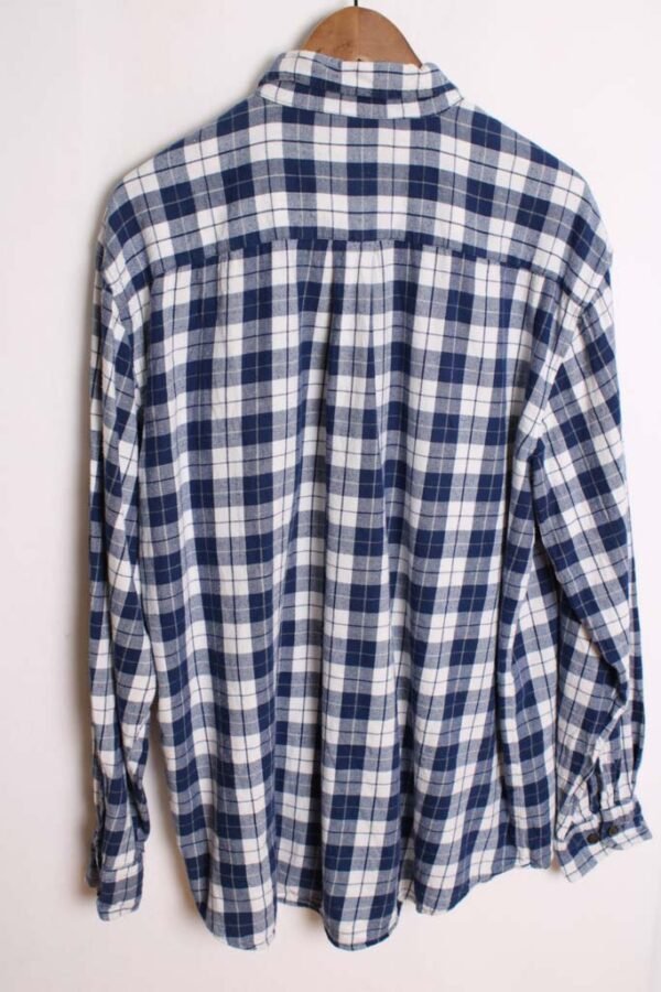Camisa Franela Cuadros Azules y Blancos Vintage "XL"