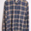 camisa franela cuadros vintage_-57 Camisa Franela Cuadros Azul Vintage "L"