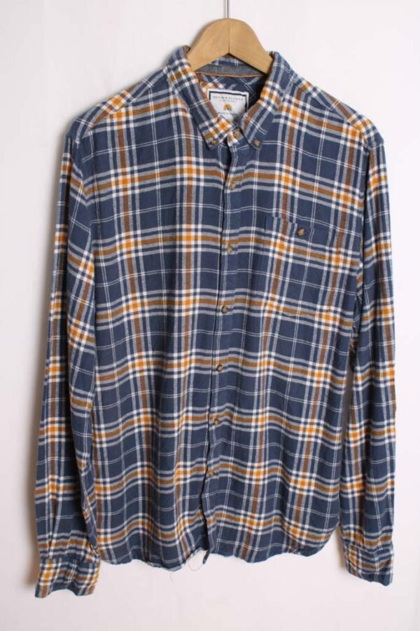 camisa franela cuadros vintage_-57 Camisa Franela Cuadros Azul Vintage "L"