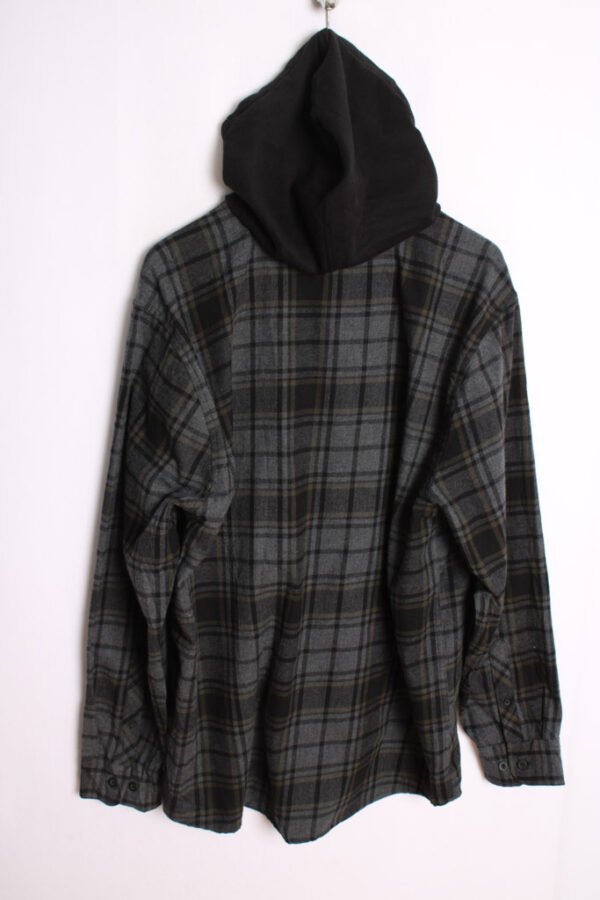 Camisa Franela Capucha Grises Vintage "L"