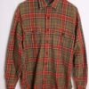Camisa Franela Vintage Cuadros Verdes "L"