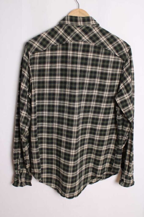 Camisa Franela Vintage Cuadros Verdes "M"