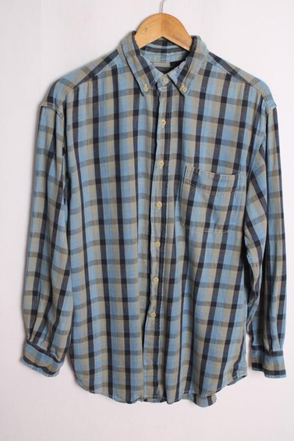 Camisa Franela Cuadros Azules Vintage "M"