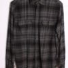 Camisa Franela Cuadros Grises Vintage "M"