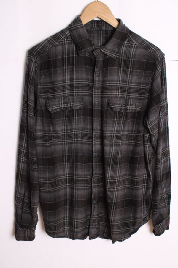 Camisa Franela Cuadros Grises Vintage "M"